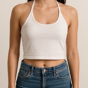 SHEIN White Halter Tank Top